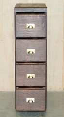 ANTIQUE ART DECO CIRCA 1920’S RESTORED ENGLISH OAK FILING CABINET NEW FITTINGS