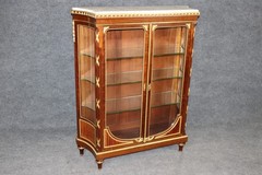 French Louis XVI Style Ormolu Mounted Marble Top Vitrine By Francois Alix