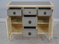 L60315: French Louis XV Paint Decorated Server Console Cabinet