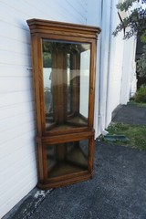 Tall Oak Corner Display China Cabinet Cupboard by Gordons 2706