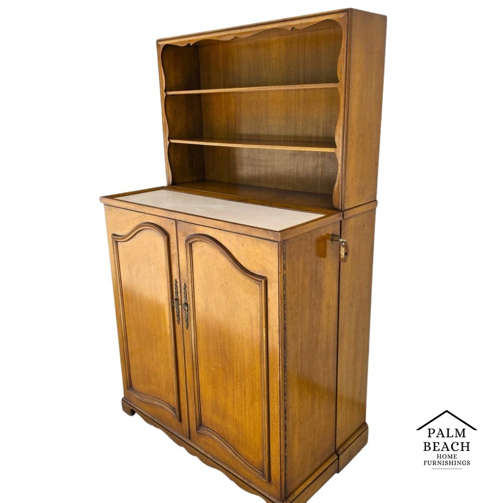1930s Karges Country French Walnut Pullout Folding Service Bar