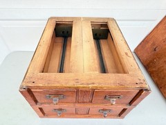 Macey Antique Pair 2 Drawer Modular Card File Cabinets