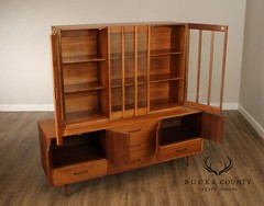 Mid Century Modern Walnut Sideboard Hutch