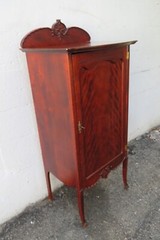 Late 1800s Victorian Carved Storage Music Record Cabinet 5962