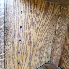 Antique Oak Bookcase China Cabinet – Single Door- Wavy Glass – Paw Feet