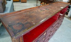 Antique Apothecary Cabinet Wood Drawer Store Counter Display Vintage industrial