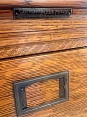 Antique Yawman and Erbe Tiger Oak Vertical File Cabinet Arts and Crafts c1910