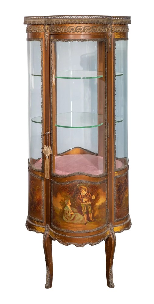 Antique Louis XVI Hand Painted Display Vitrine