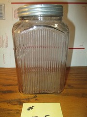 HOOSIER CABINET ORIGINAL SQUARE TEA SPICE JAR LOT # 17-F