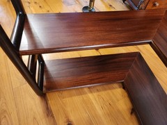Mid-century Danish Rosewood Corner Cabinet w/Tambour Doors & Floating Shelf