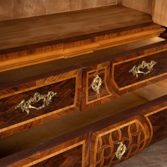 20th Century Pair of Large Rococo Inlaid Marquetry Cabinets, Sweden