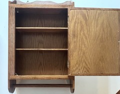 VTG Oak Mirrored Wall Mount Medicine Cabinet with Towel Bar 21 X 13