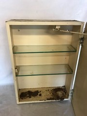 VTG Deco Dome Arch Top Tin Metal Wall Mount Mirror Medicine Cabinet Old 715-25B