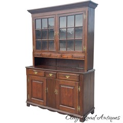 Antique Softwood dutch cupboard stepback spice drawers cabinet country primitive