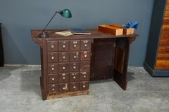 Antique Store Counter Kitchen Island oak watchmaker desk wood vintage apothecary
