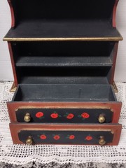 Vintage Salesman’s Sample Wood Hutch Buffet / Doll Sized 15″ Country Folk Art