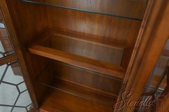 72228: Vintage Large Georgian Style Walnut Bookcase Display Cabinet
