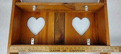 Handmade Wooden Wall Mount Cabinet w/Shelf & Heart Cut Out Doors 30×26″ Bathroom