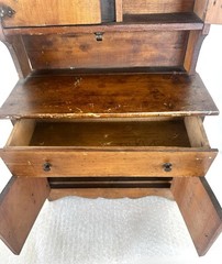 18″ TALL SALESMAN SAMPLE MINIATURE Wood HOOSIER CABINET Antique Vintage RARE