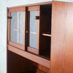 Scandinavian Modern Teak 2 Piece Display Cabinet or Bookcase Made in Denmark