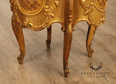 Rococo Style Giltwood Curio Cabinet With Glass Panels