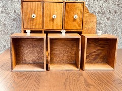 Antique Oak Wood Spice Cabinet Apothecary Chest Primitive Farm Rustic Kitchen
