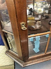 Vintage 1940-60s Tea Cupboard Cabinet With 2 Shelves & Lock Door, Wall Stackable