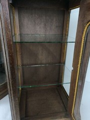 Pair Exquisite Antique Cabinets Beveled Glass hand carved Wood gorgeous Display