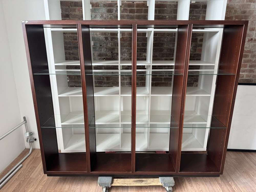 Mid Century Edward Wormley Dunbar Walnut Showcase Curio Display Cabinet Bookcase