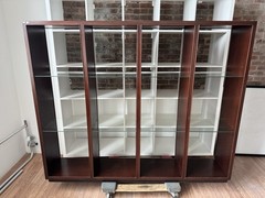 Mid Century Edward Wormley Dunbar Walnut Showcase Curio Display Cabinet Bookcase