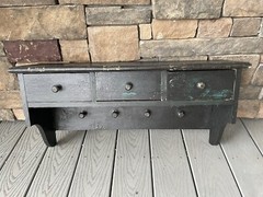 Hand Made Solid Wood Vtg Office Utility Old Farmhouse Wall Mount 3 Drawr Cabinet