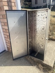 Vintage Retro Industrial Silver Metal Hanging Cabinet by Eagle Machinery Co