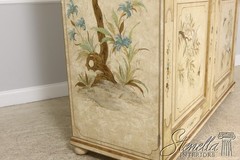 54933: Chinoiserie 2 Door Bonnet Top China Display Cabinet