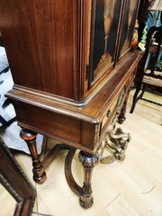 Berkey & Gay English Jacobean Walnut/Burlwood Cabinet