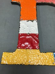 Decorative Salvaged Tin Ceiling 12″ Patchwork Mix Color Letter D Metal 354-25B