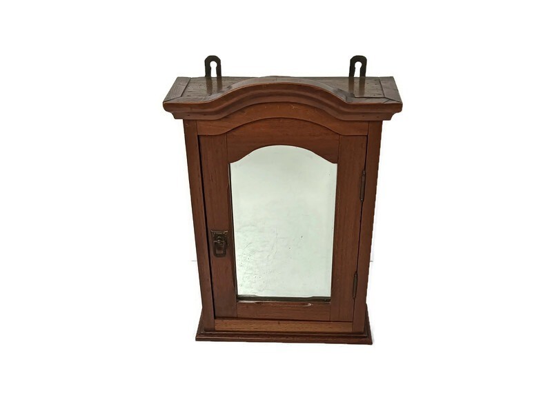 small Apothecary medicine cabinet antique kitchen bathroom wall hanging barn sty