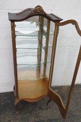 French Late 1800s Painted Vitrine Display Curio Cabinet Cupboard 5607