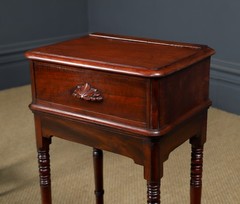 Antique English Victorian Small Pair Mahogany Bedsides Locker Tables Nightstands