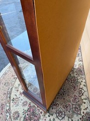 67787 Elegant Glass Display Curio Cabinet with Mahogany Finish