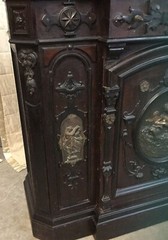 SIGNED A.R. RENAISSANCE BURLED WALNUT CREDENZA