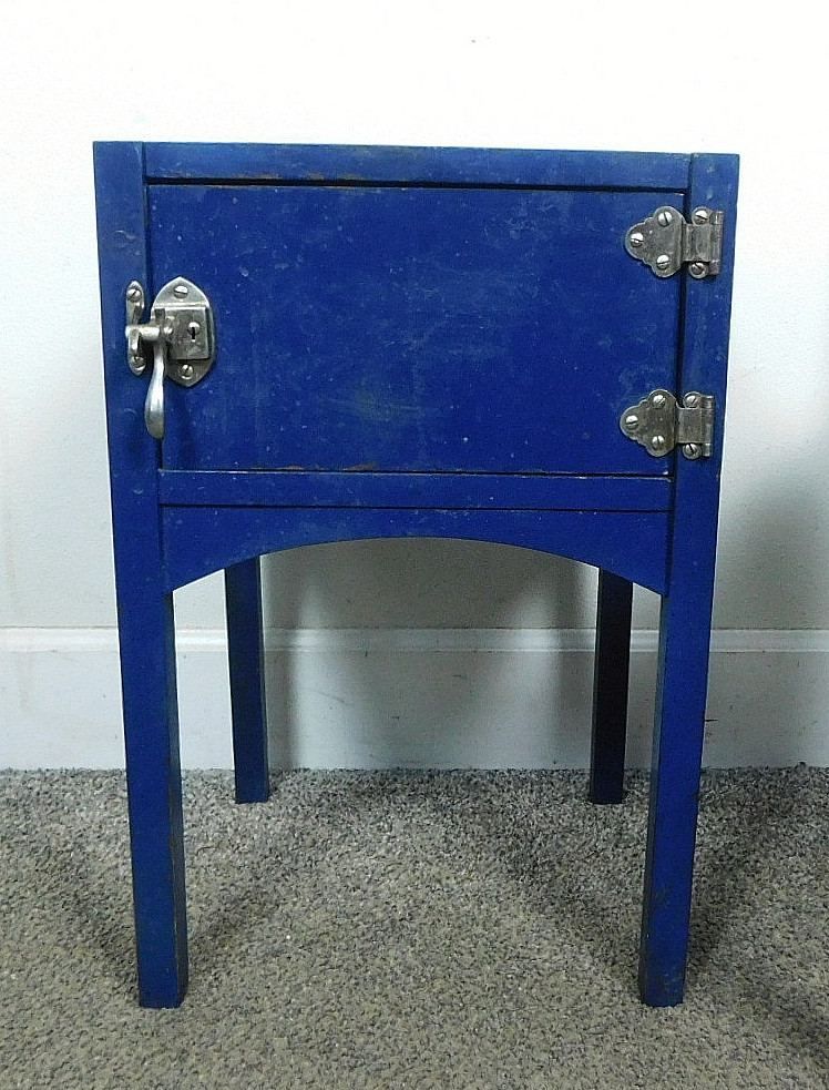 Vintage 1950s RARE Wooden Chairside Icebox Stash Box Stand End Table Appliance