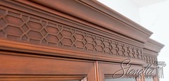 70401: HENKEL HARRIS Cherry Large China Cabinet Breakfront