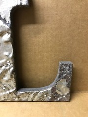 Decorative Salvaged Tin Ceiling 8″ Patchwork Shabby Silver Letter L Old 197-26B