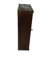 antique wall hanging medicine shaving cabinet wood beveled glass ornate