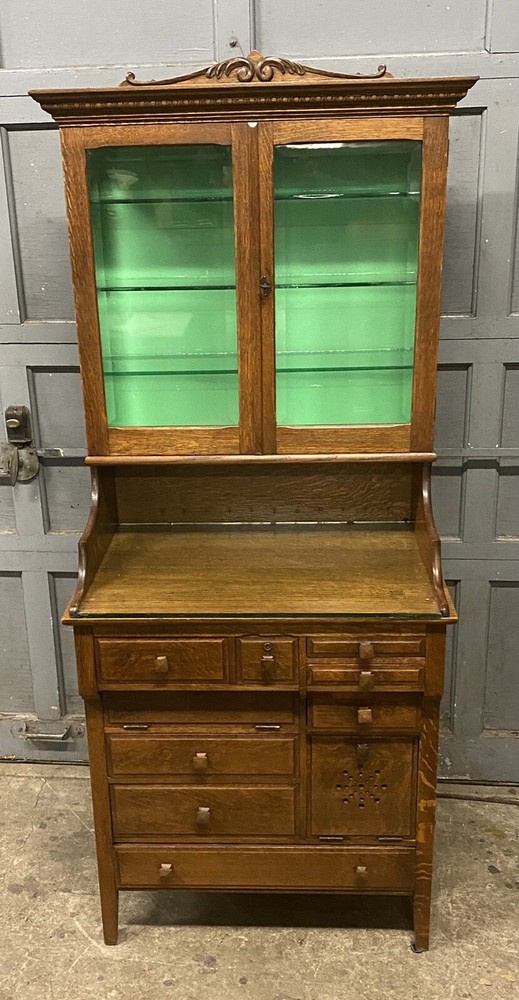 VICTORIAN OAK DENTAL MEDICAL CABINET, W.D. ALLISON CO.
