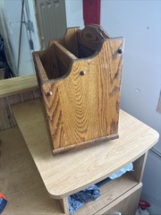 Mid Century Solid Oak Magazine Rack / Magazine Stand Handmade Beautiful Detail