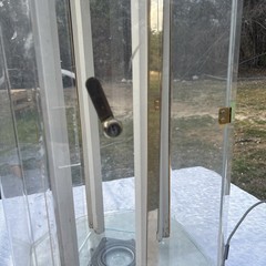 Vtg Clear Plastic and Brass Curio Cabinet Display Case EXCELLENT Condition