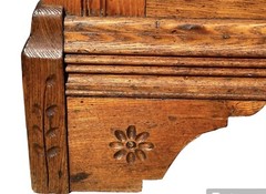 VICTORIAN OAK FLORAL CARVED ICE CHEST WITH ZINC LINING & PHOENIX HEAD HARDWARE