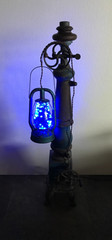 Antique VTG Wood Country Newel Post Folk Art Lantern Floor Lamp Old 1020-25B