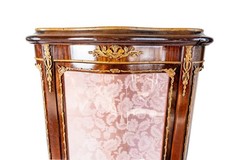 Late 19th C Antique French Louis XV Ormolu Gilt Mahogany Bronze Cabinet Display